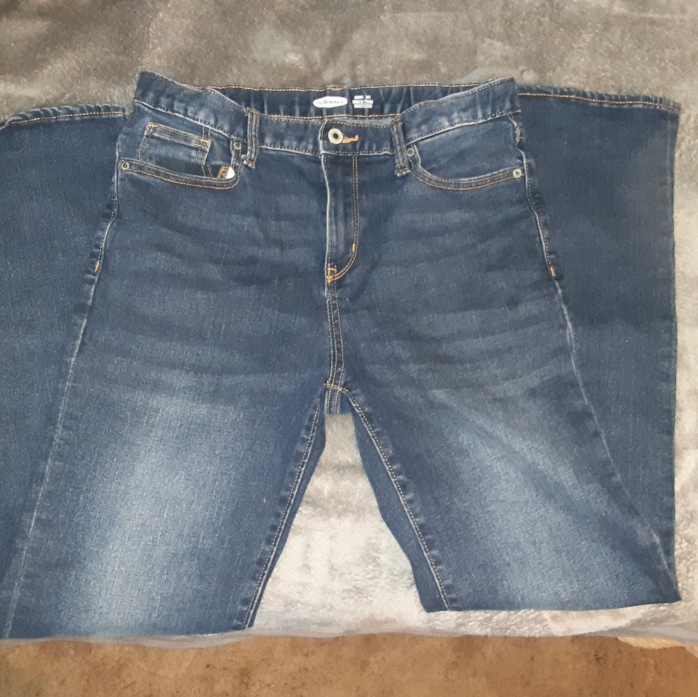 Old Navy Blue Jeans, Boys size 16, Bootcut, adjustable waist band